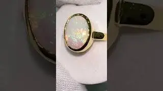 Australian Opal Fire Exclusive Quality Gold Ring 22k Certified