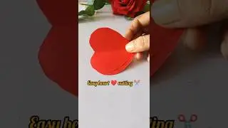 Easy paper cutting design                   Easy heart ❤️  shape cutting #shorts