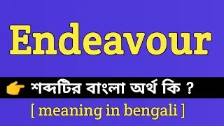 Endeavour Meaning in Bengali || Endeavour শব্দটির বাংলা অর্থ কি || Bengali Meaning Of Endeavour