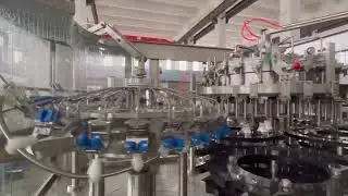 Aluminum cans carbonated drinks canning line automatic drink monoblock trial run for USA customer