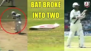 Pakistani batsman breaks his bat in half | Funny cricket moments | Bat broken