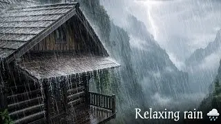 Heavy Rain on a Mountain Cabin in America 🌧️ | Calm Thunder for Deep Sleep & Relaxation | rain sound