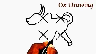 How to draw a OX from 4&times;4 dots easy // Easy Bull drawing // OX Rangoli