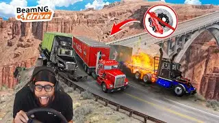 Racing HUGE trucks BUT WITH NO BRAKES
