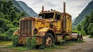 Abandoned for 15 Years: 1965 Kenworth W900A Found in the Woods — FULL Restoration (No Talking ASMR