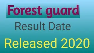 TN Forest guard result announced 2020