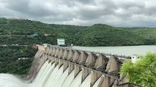 Semi Aerial View of water release from Reservoir