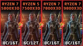 AMD Ryzen 7 5800X3D vs AMD Ryzen 5 7500X3D vs AMD Ryzen 7 7800X3D vs AMD Ryzen 7 9800X3D