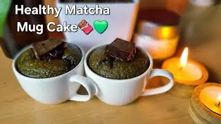 Healthy Matcha Mug Cake | Calm Baking with Melted Dark Chocolate