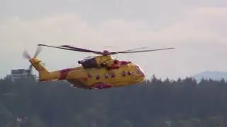 RCAF CH-149 Cormorant Helicopter doing a search over English Bay