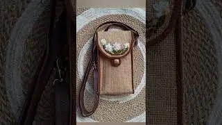 Stylish Jute Mobile Bag,Exquisite Embroidery, EcoFriendly Fashion, Sustainable Bags, Jute Accessorie