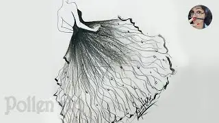 How to draw a ball gown dress | How to Draw a Dress Easy Step by Step - S Pollen