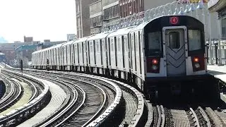 IRT White Plains Road Line: R142A 4 Train & R142 2 & 4 Trains at 174th St-Boston Rd (Weekend-G.O.)