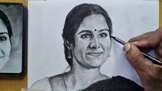 Singapenne Serial Actress Maneesha Mahesh Pencil Drawing | MAGIMAY ARTS