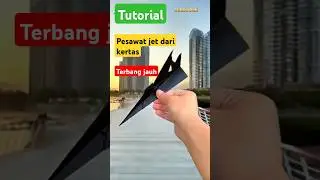 tutorial pesawat jet dari kertas bisa terbang jauh #origami #pesawatkertas #papercraft