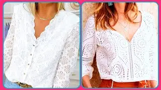 Fabulosa y moderna colección de blusas bordadas de encaje para mujer Blusa de red