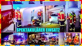 🚩 Spektakul&auml;rer Einsatz mit Bergung 🚩 Duplex Garage kracht zusammen 🚒 Feuerwehr Ostfildern 🚒 + ADAC