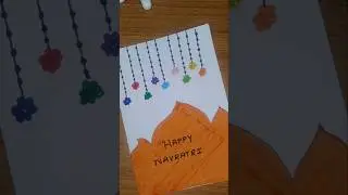 Navratri greeting card with white paper / Navratri greeting card #ytshorts​ #navratrispecial​#diy