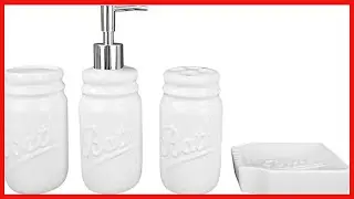 Great product -  Home Basics Rustic Mason Jar 4 Piece D&eacute;cor Bathroom Accessories Set, includes Lotio
