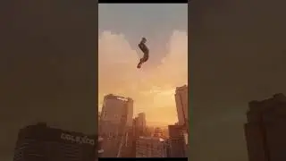 INSANE Empire State Building Jump | Glowing Spider-Man Sunrise Swing #shorts #ps5