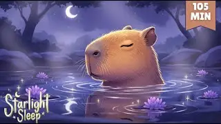 Capybara Lullaby for Deep Sleep 😴 105 Min Baby Sleep Music | Pure Piano, 45 BPM