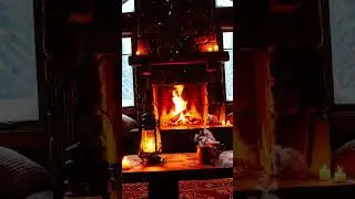 Cozy Winter Cabin Ambience 🏔️ Fireplace & Snowfall for Sleep (Relaxing Piano Music) #sonwfall