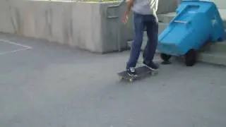 ollie over trash bin