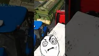 BLIND TURN - LOST TRACTION - CRASHED INTO TRACTOR 😤 | Farming Simulator 25 #shorts #farmingsimulator
