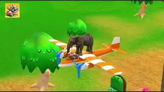 Long Slide 3D Animal Game 🐄🐘 Gorilla & Tiger Funny Animal Racing