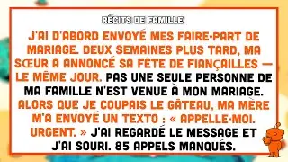 Personne n'est venu à mon mariage — Puis j'ai vu ma sœur porter ce qui m'était destiné.