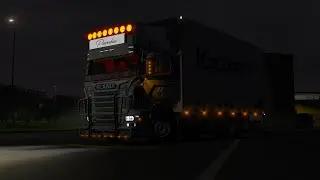 Scania R730 V8 Drive+interior+sound+skin+Trailer+ open pipe (1.37)