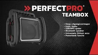 PerfectPro TEAMBOX BOUWRADIO: BLUETOOTH, USB SPELER, DAB+ en FM RADIO, INGEBOUWDE LITHIUM ACCU