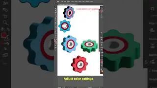 3D Gear Icon Design in ADOBE illustrator ❤️#adobe #illustrator #design #2023 #shorts #trending