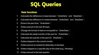 SQL Queries on Date Functions