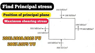 Principal stress and principal plane || Mohr's Circle || All formula || Numerical solution