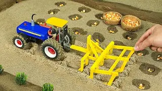 diy mini tractor plough machine science project | sow the seeds properly | DongAnh Mini