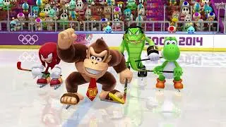 Mario & Sonic at the Sochi 2014 Olympic Winter Games - Ice Hockey #139 (Team DK/Animals)