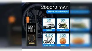 Review: Mini Compressor Digital Port&aacute;til 4000mah Bom-8907 Com Led Preto 127/220v Bif&aacute;sica