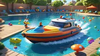 Seven Toy Boats Float in a Pool | Counting & Water Play Song for Kids |  Rhymes and Baby Songs