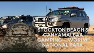 STOCKTON BEACH WORIMI NATIONAL PARK 09 PRADO 150 GXL & TRACKABOUT CAMPER.