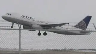Engine Buzz! United Airlines A320-200 takeoff from Calgary