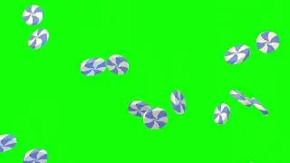 Candy falling green screen