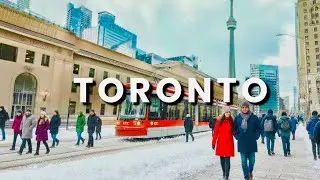 Toronto 🇨🇦 Canada Walking Tour | Winter Morning in Canada’s Biggest City 