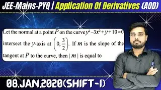 Let the normal at a point P on the curve y2 &ndash; 3x2 + y + 10 = 0 intersect the y-axis at (0, 3/2)