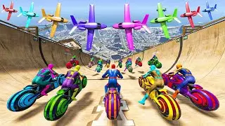 Rainbow Spiderman vs Longest Ramp in GTA 5 - Jumping from Highest in GTA 5 #1