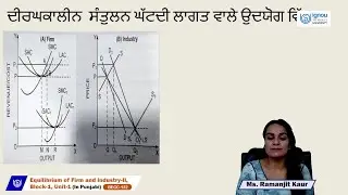 Equilibrium of Firm and Industry-II