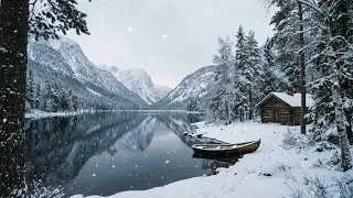 Snowy Winter Lake Lofi vibes(loop)
