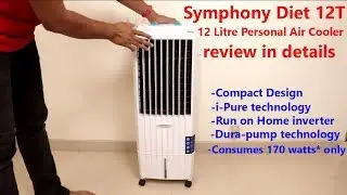 Hindi || Symphony Diet 12T 12 Litre Personal Air Cooler review in details