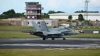 Canforce CF-18 Hornets Claw 21-23 depart Prestwick for Romania