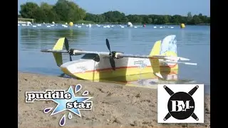 RC Factory 39 Puddle Star 3D twin engine seaplane in action